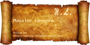 Maszler Levente névjegykártya